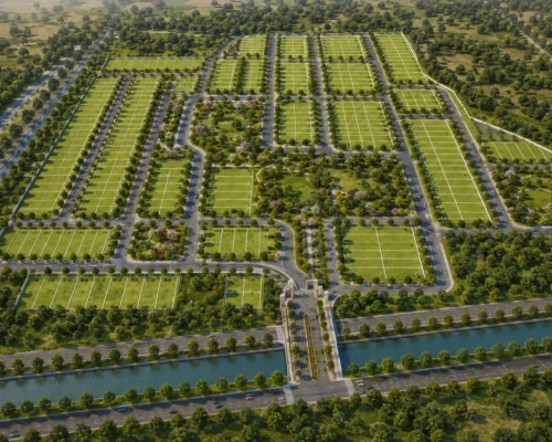 Omaxe New Ludhiana plotted township aerial view with residential plots