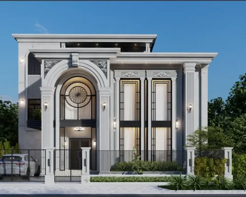 Omaxe New Ludhiana luxury villa front elevation